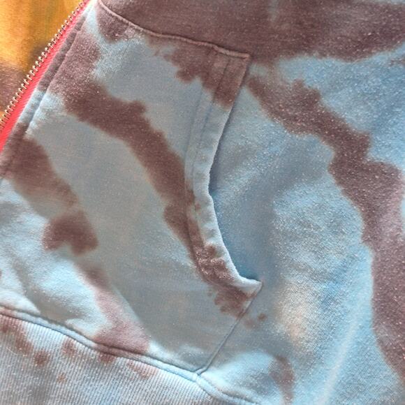 No Boundaries Tie Dye Zip Hoodie – Juniors XXL – Lightweight Hooded Jacket - Picture 8 of 12